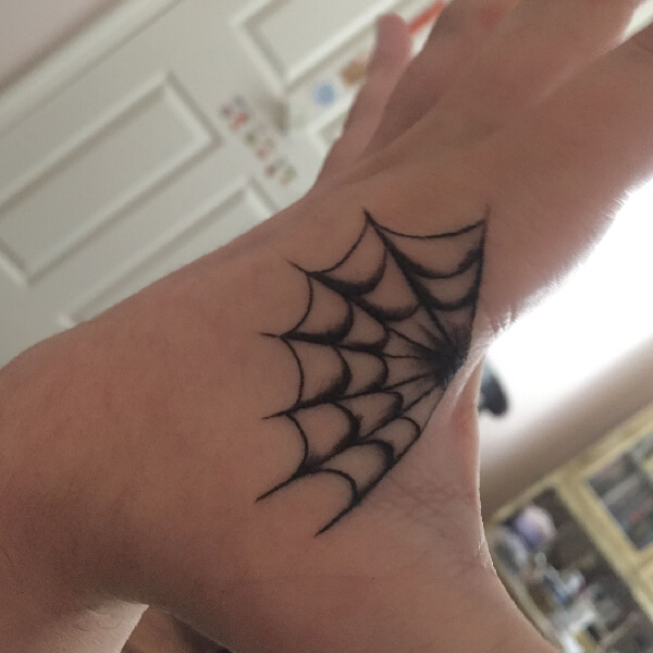 Half Spider Web Tattoo