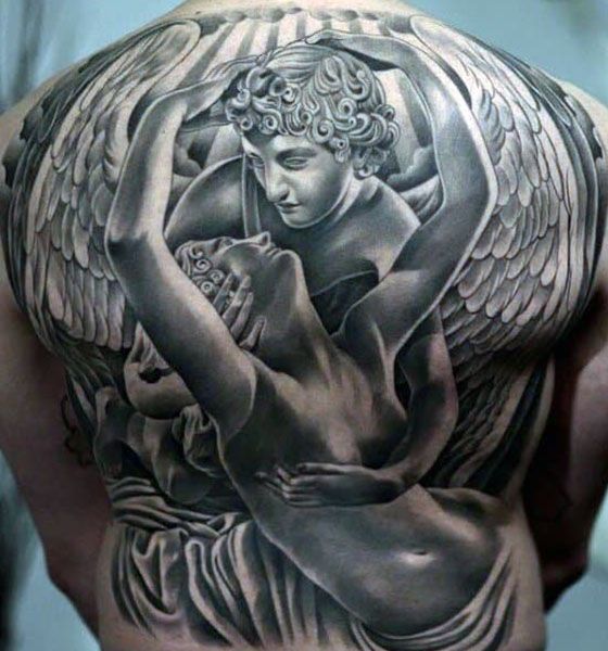 Amazing Angel Tattoo on Back