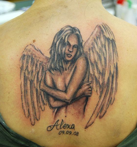 Back Angel Tattoo Ideas For Ladies