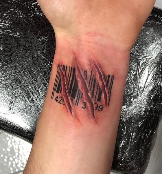 Barcode Tattoo on Wrist