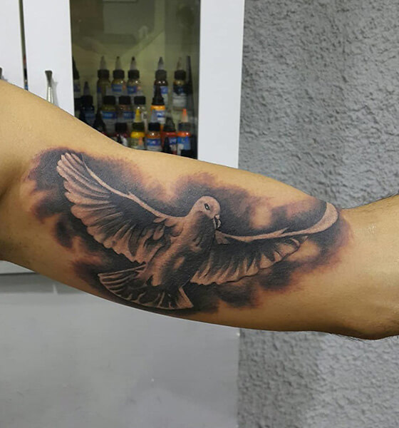 Beautiful Dove Tattoo Idea