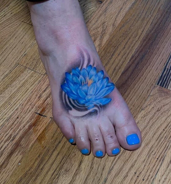 Blue Lotus Flower Tattoo