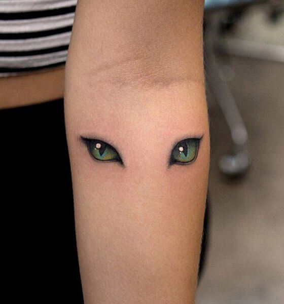 Cat Eye Tattoo on Arm