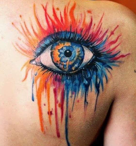 Colorful Eye Tattoo Design