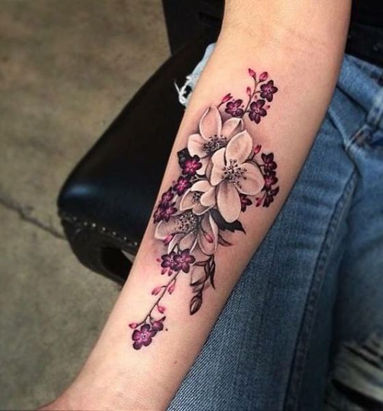 Colorful Lily Tattoo for Girls