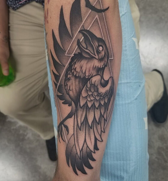 Crow Tattoo Design on Arm