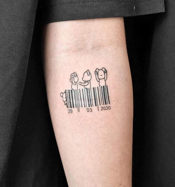 Cute Barcode Tattoo Design