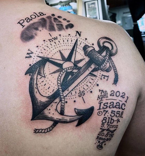 Eternity Anchor Tattoo Design on Back