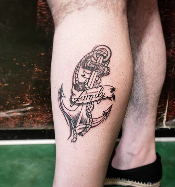 Eternity Anchor Tattoo on Leg