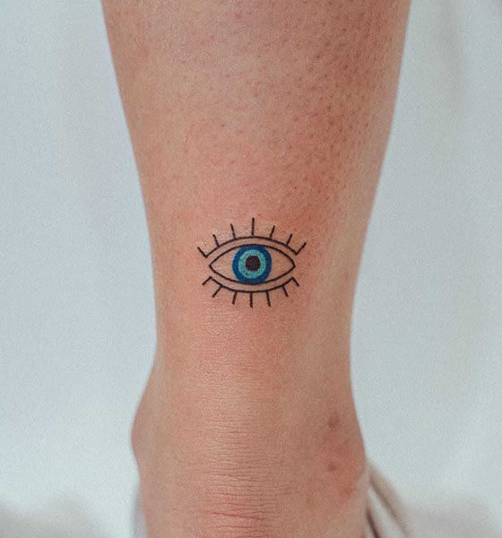 Evil Eye Tattoo on Leg