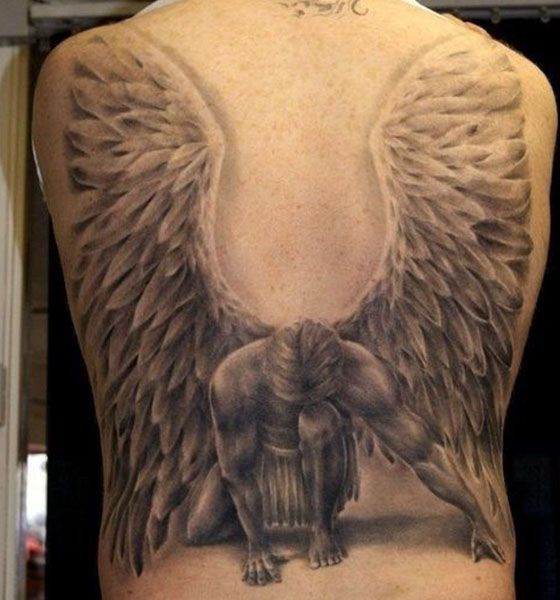 Fallen Angel Tattoo on Back