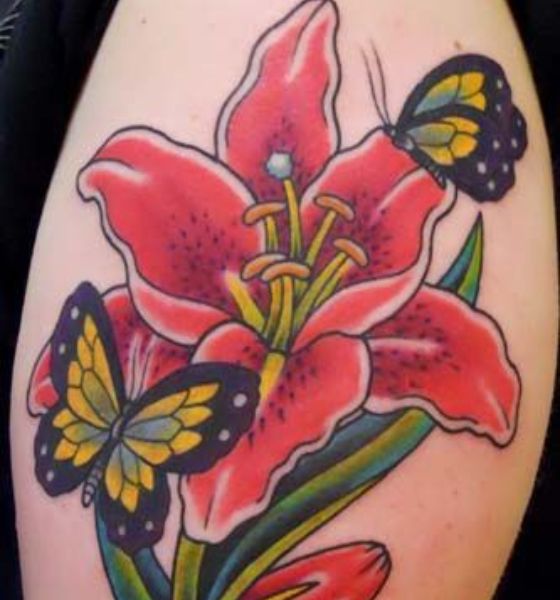 Giant Lily Flower Tattoo Ideas for Women