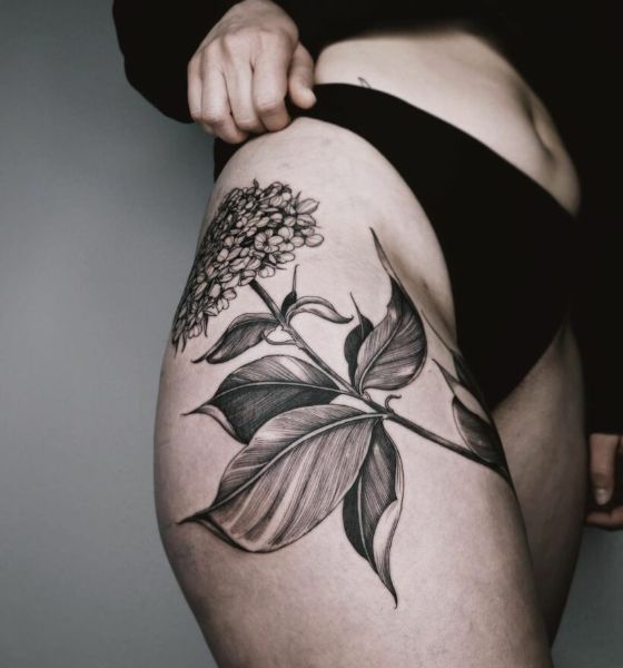 Gorgeous Lily Tattoo on Thigh
