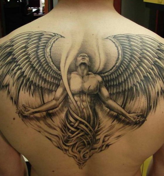 Guardian Angel Tattoo on Back