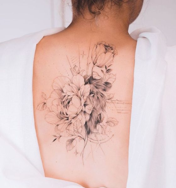 Lily Flower Tattoo on Back