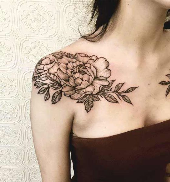 Lily Tattoo on Collarbone