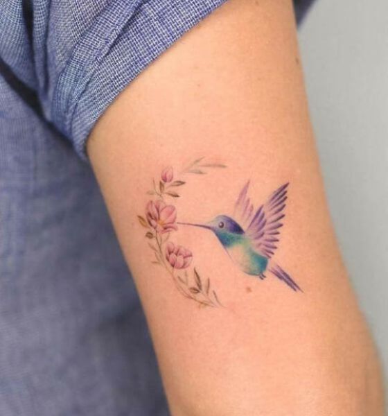 Lily and Hummingbird Tattoo