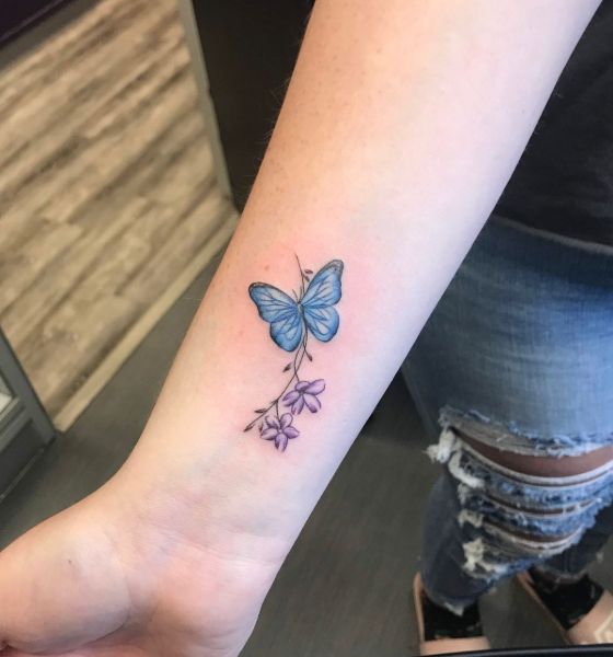 Lily with Butterfly Tattoo Ideas for Girls and Women
