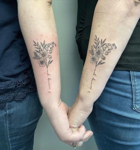 Matching Lily Flower Tattoo