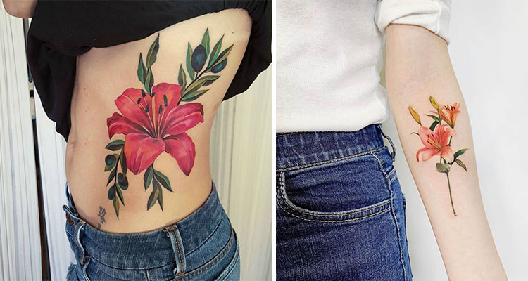 Pretty Lily Flower Tattoo Ideas