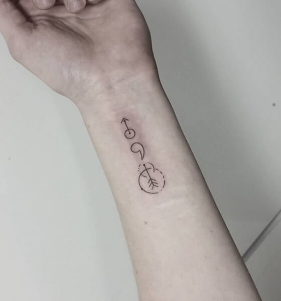 Semicolon Tattoo Design on Hand
