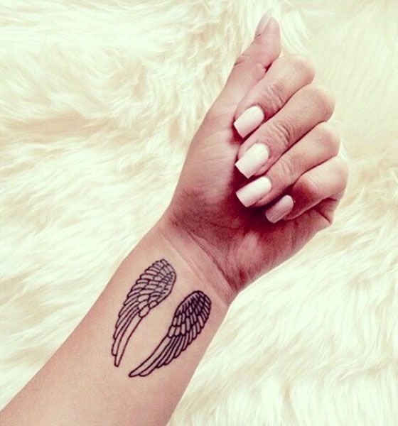 Small Angel Wing Tattoo on Wrist