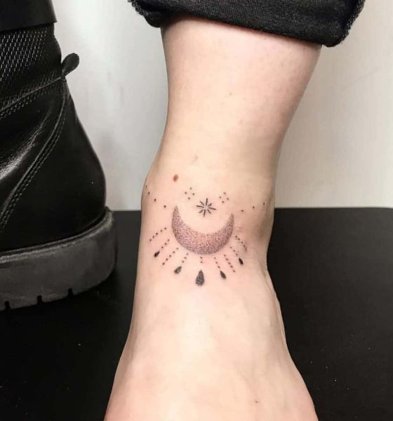 Stick and Poke Tattoo on Ankle
