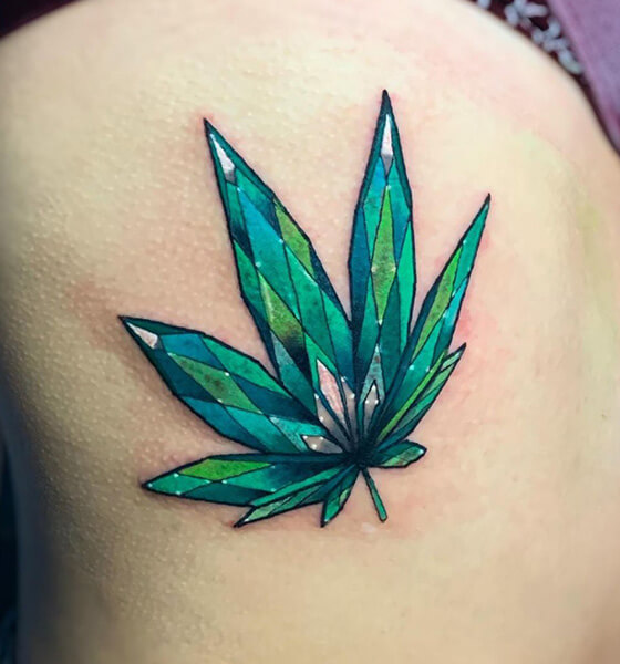 Weed Tattoo Design on Rib