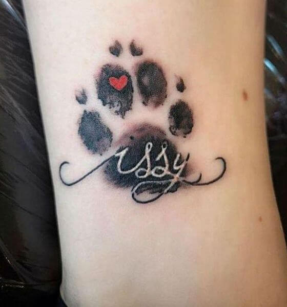 Awesome paw print tattoo