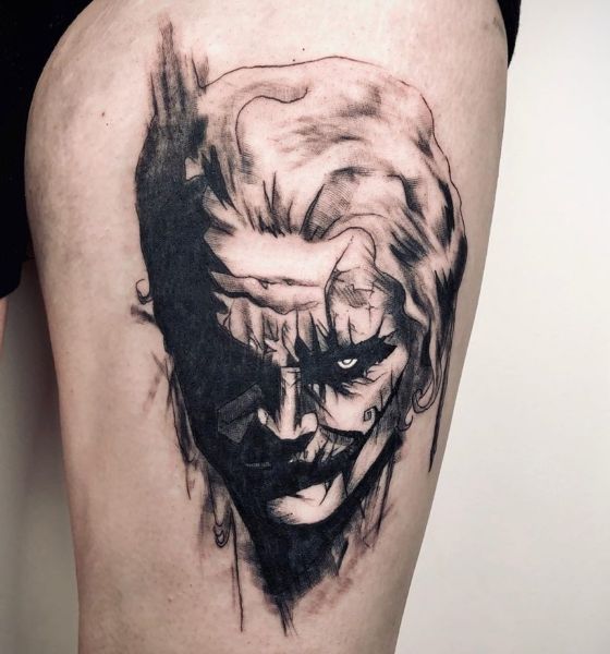 Best Gothic Tattoo Design on Thigh