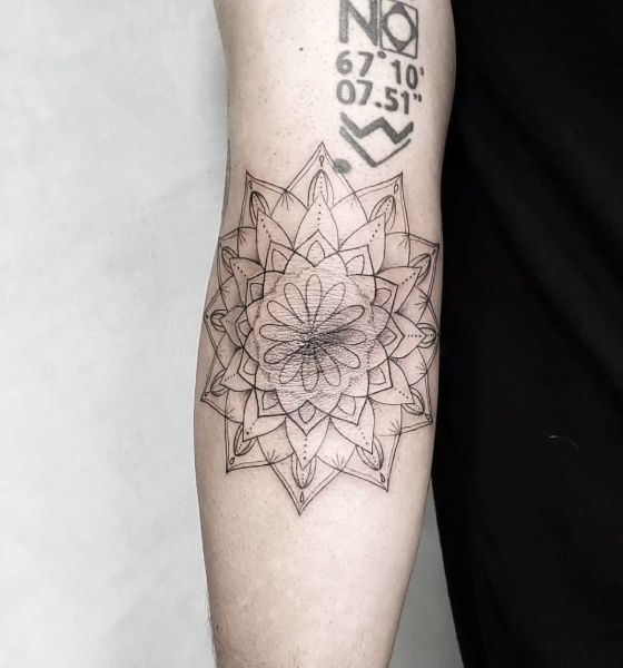 Best geometric tattoo design on elbow