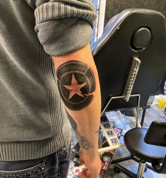 Best star tattoo on elbow for men