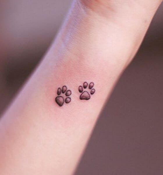 Creative paw tattoo design