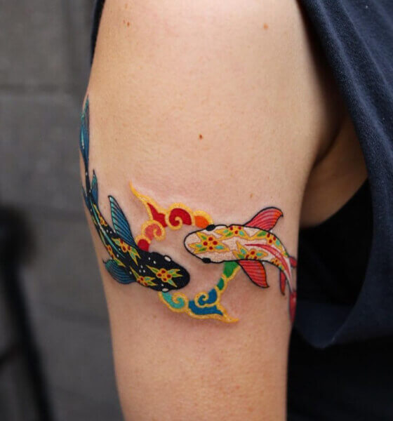 Cute Koi Fish Tattoo Design