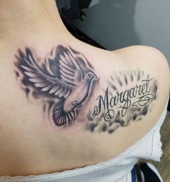 Dove Tattoo with Name