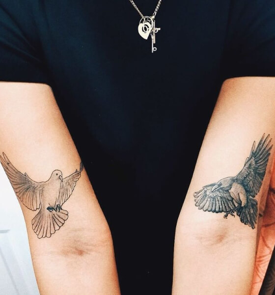 Dove and Raven Tattoo