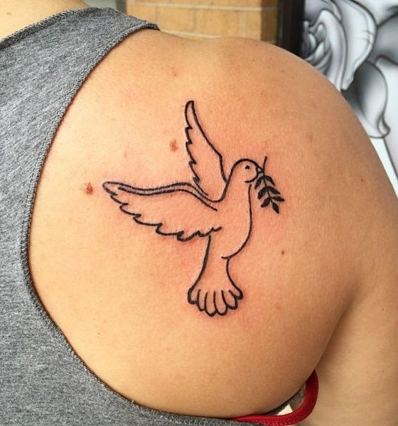 Dove with Olive Branch Tattoo