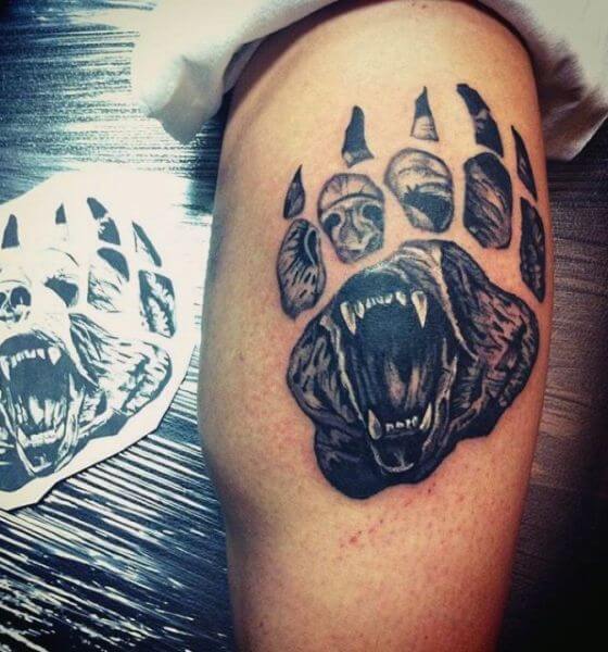 Face Paw Tattoo