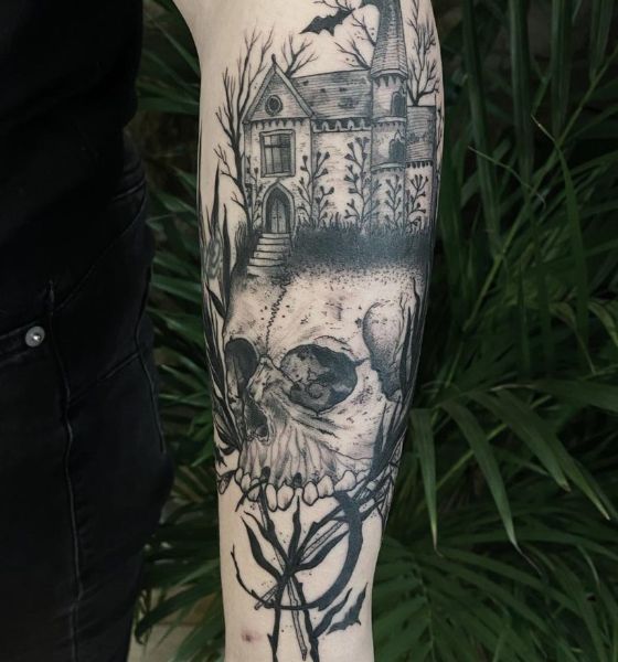 Full Sleeve Gothic Tattoo Design