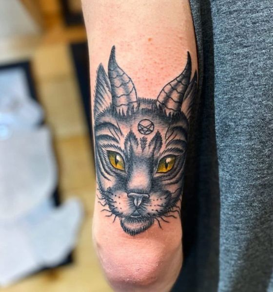 Goth Cat Tattoo Design