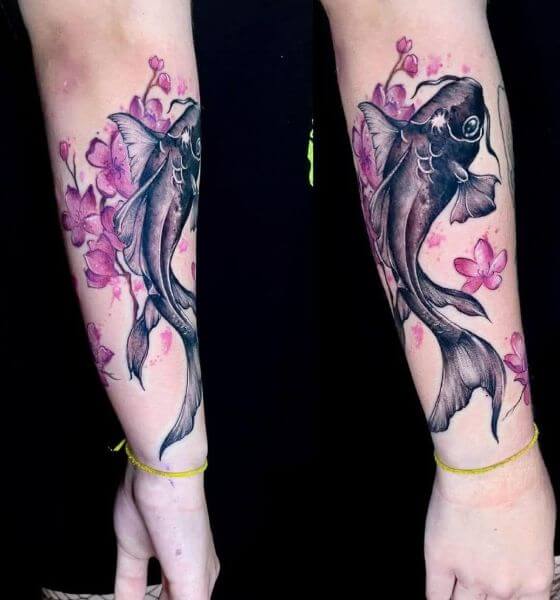 Koi Fish Tattoo on Arm
