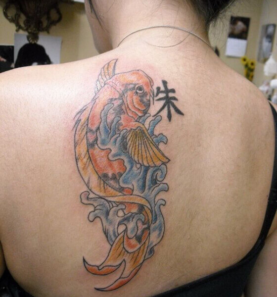 Koi fish tattoo design for women