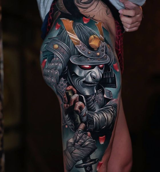 Marvelous Samurai tattoo thigh