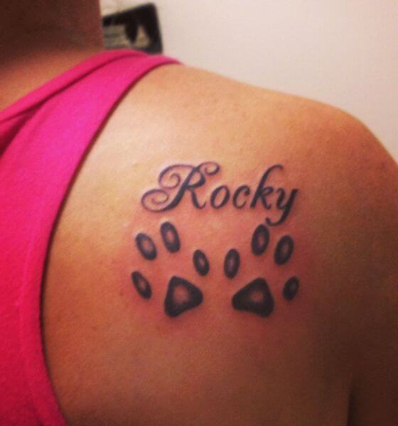 Paw Tattoo With A Name