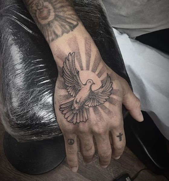 Peaceful Dove Tattoo on Hand