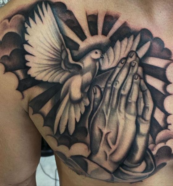 Religious Dove Tattoo on Chest