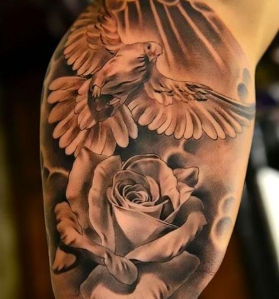 Rose Dove Tattoo