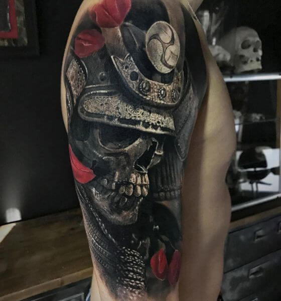 Samurai skull tattoo designs