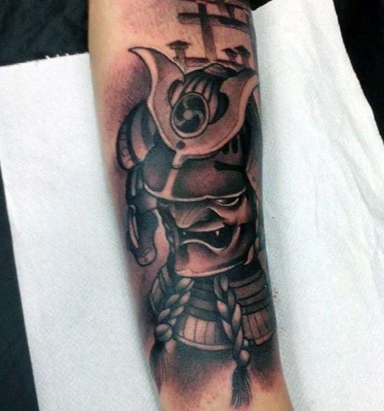 Samurai tattoo on sleeve