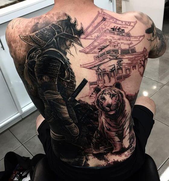 Samurai with a Tiger Tattoo